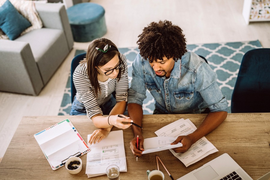 Couple Planning Their Home Budget