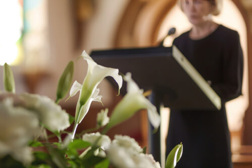 Tax Filings after Death, flowers at a funeral