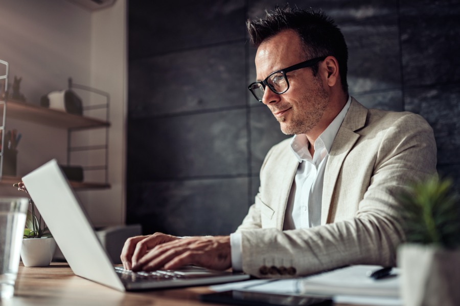 business man on laptop