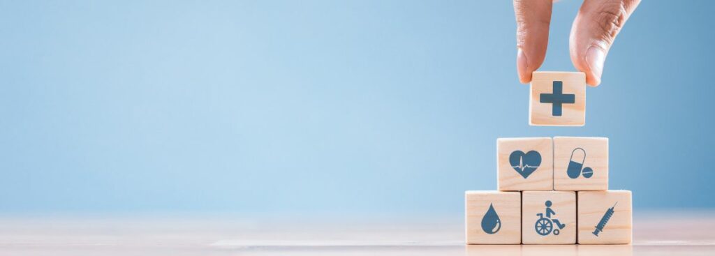 Wooden blocks stacked