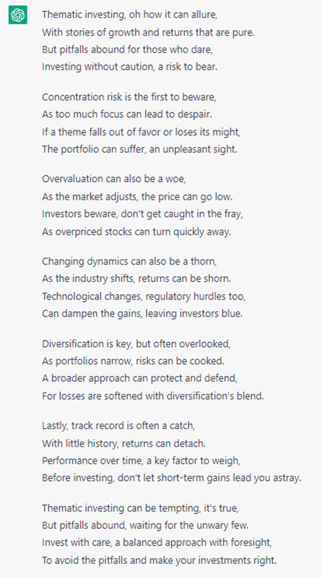 Thematic Investing Poem 