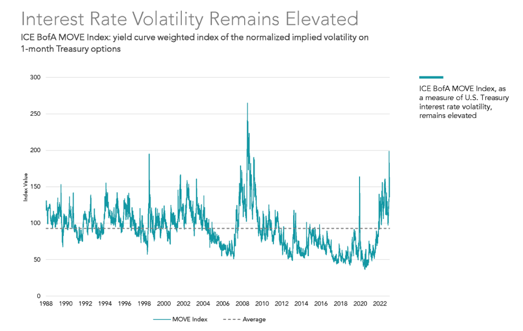 Interest rate volatility remains elevated.