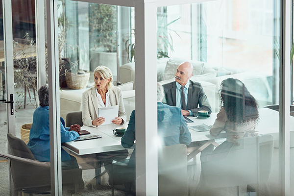 executives and professionals meeting