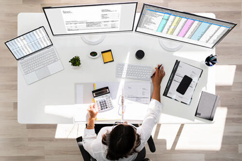 woman managing money