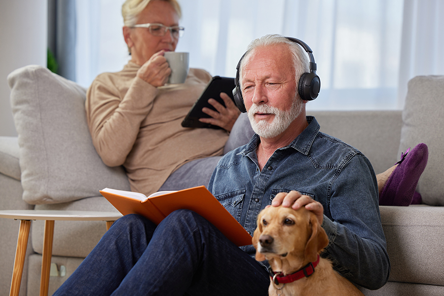 Listen to a financial podcast